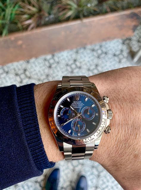 daytona white gold blue|white gold daytona blue face.